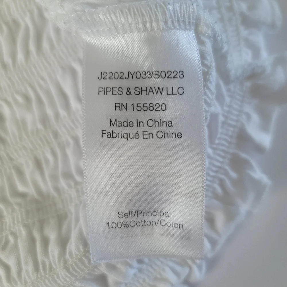 Veronica Beard Jeans Smocked Puff Sleeve Top White Clean Girl Feminine Small - Picture 8 of 8